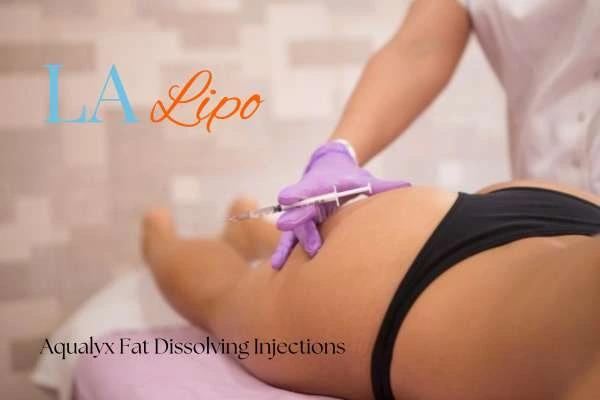 Woman having fat dissolving injections World's End on thighs