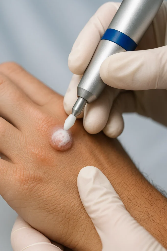example of wart removal World's End using cryopen